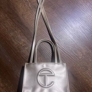 Small Telfar Shopping Bag in Gold